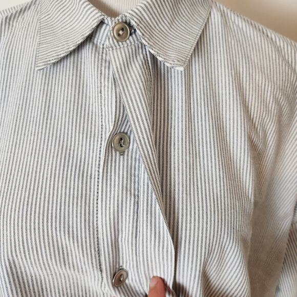 FLAW Planet by Lauren G Shirt One Size Womens Oversized Stripe Lagenlook Top - Picture 5 of 16